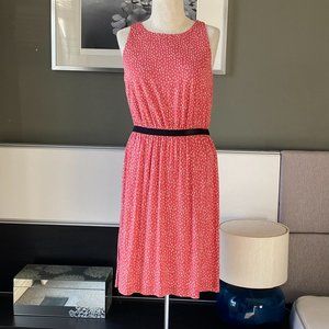 ♥ LOFT Little Spring and Summer Sleeveless Dress in Coral and Cream SMALL
